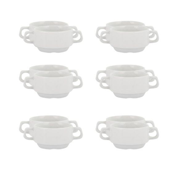 LUBIANA KASZUB / HEL 0617 - 12 SZT. Bulionówka 320 ml | porcelana