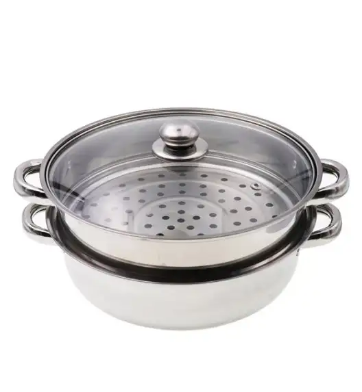 IMCHEX STEAM POT Garnek do gotowania na parze z sitem i pokrywką 28 cm / stal nierdzewna