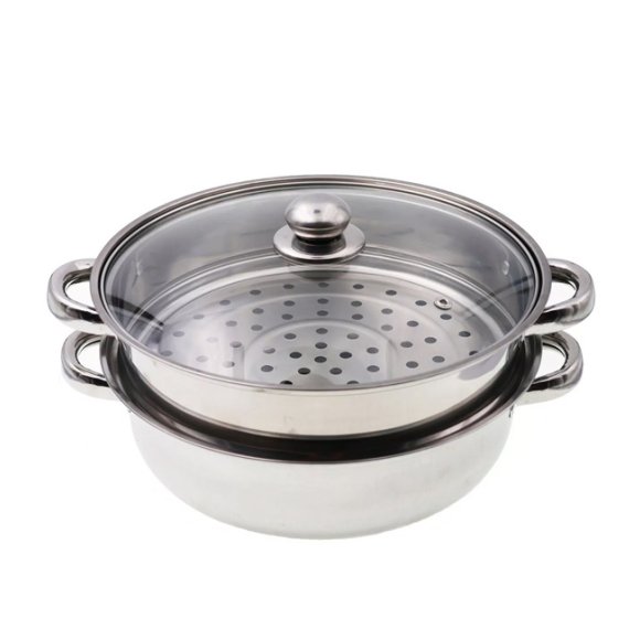 IMCHEX STEAM POT Garnek do gotowania na parze z sitem i pokrywką 28 cm / stal nierdzewna
