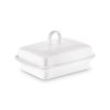 TADAR CERAMIC Maselniczka porcelanowa 16,5 x 12 cm / z pokrywką / biała