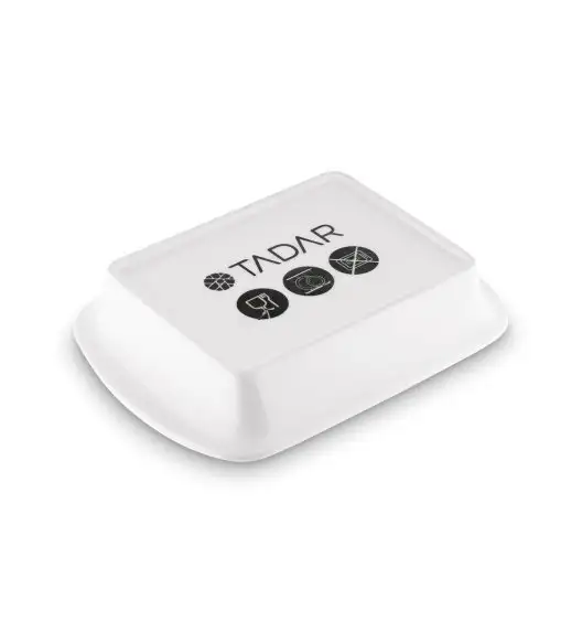 TADAR CERAMIC Maselniczka porcelanowa 16,5 x 12 cm / z pokrywką / biała