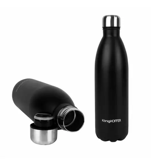 KONIGHOFFER Butelka termiczna 1000 ml / czarna / stalowa