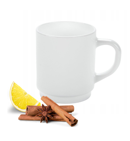 LUMINARC ZELIE Kubek 290 ml sztaplowany biały / szkło hartowane