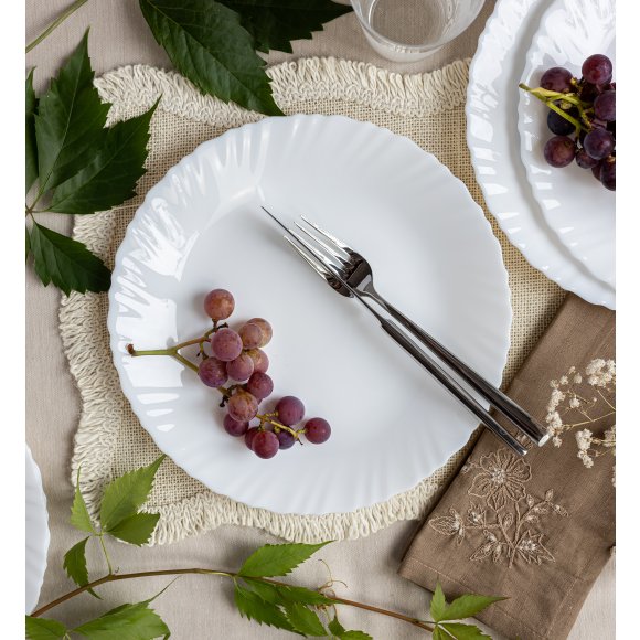 LUMINARC FESTON Talerz obiadowy 25 cm biały / szkło hartowane