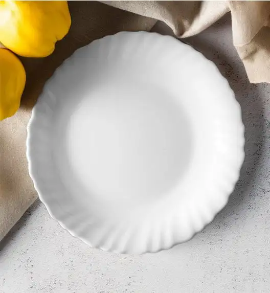 LUMINARC FESTON Talerz płytki 23 cm biały / szkło hartowane
