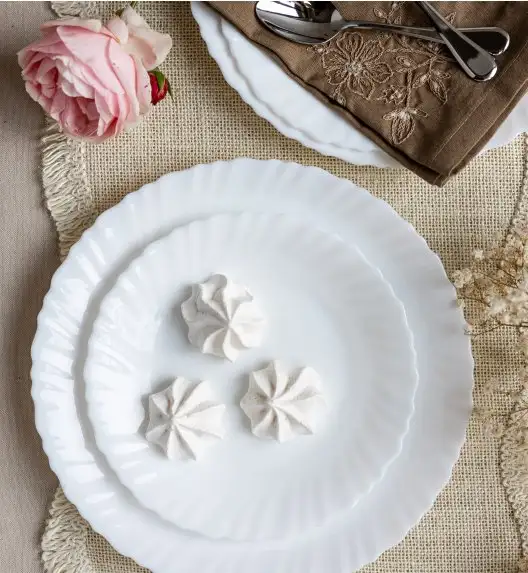 LUMINARC FESTON Komplet obiadowy 18 el dla 6 os biały / szkło hartowane