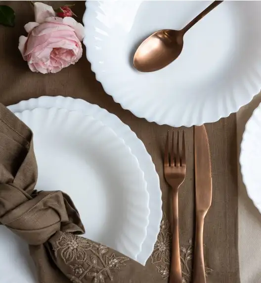 LUMINARC FESTON Komplet obiadowy 18 el dla 6 os biały / szkło hartowane