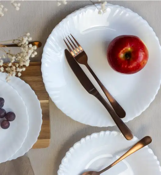 LUMINARC FESTON Komplet obiadowy 18 el dla 6 os biały / szkło hartowane