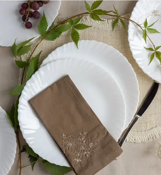 LUMINARC FESTON Komplet obiadowy 18 el dla 6 os biały / szkło hartowane