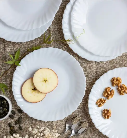 LUMINARC FESTON Komplet obiadowy 18 el dla 6 os biały / szkło hartowane