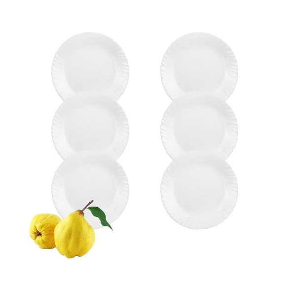 LUMINARC FESTON Talerz obiadowy 25 cm komplet 6 sztuk biały / szkło hartowane