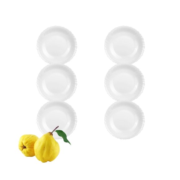 LUMINARC FESTON Talerz deserowy 19 cm komplet 6 sztuk biały / szkło hartowane