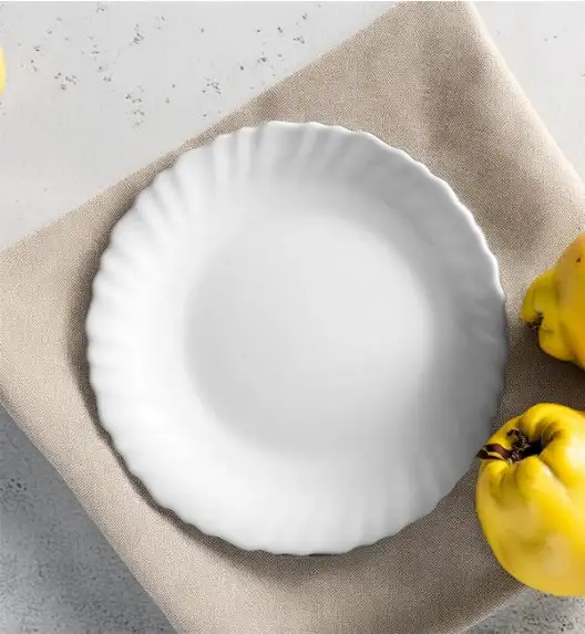 LUMINARC FESTON Talerz deserowy 19 cm komplet 6 sztuk biały / szkło hartowane