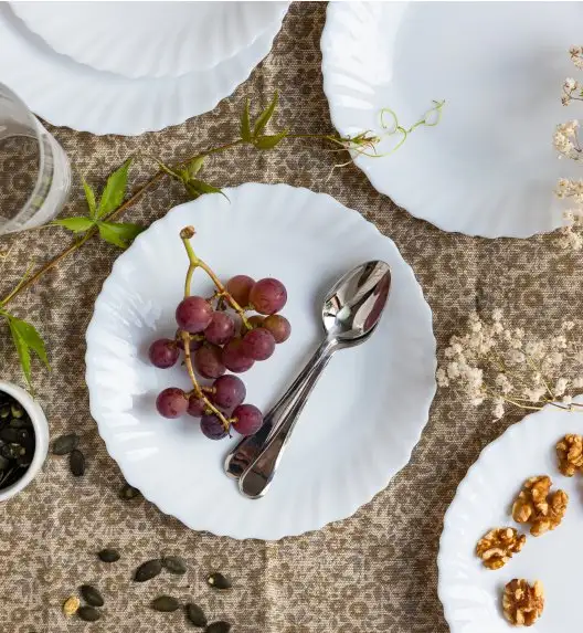 LUMINARC FESTON Talerz deserowy 19 cm komplet 6 sztuk biały / szkło hartowane