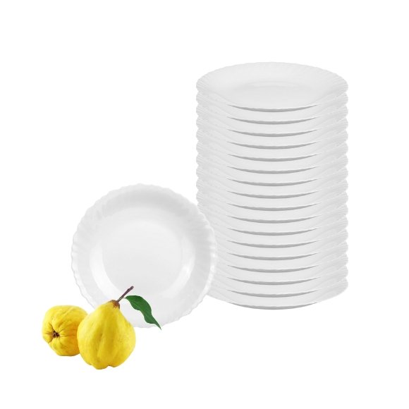 LUMINARC FESTON Talerz deserowy 19 cm komplet 18 sztuk biały / szkło hartowane