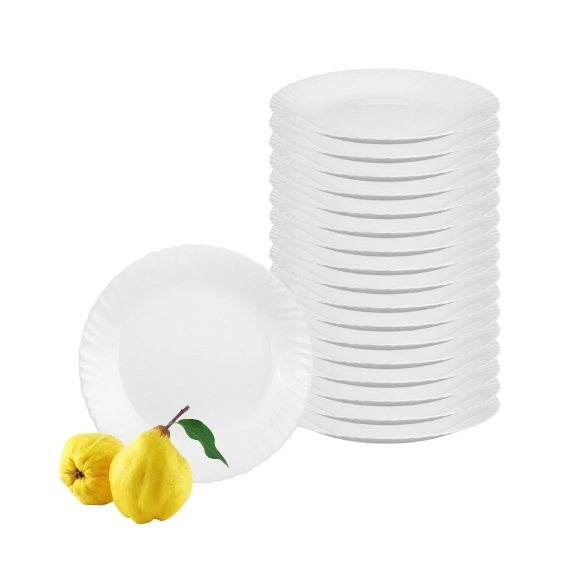 LUMINARC FESTON Talerz płytki 23 cm komplet 18 sztuk biały / szkło hartowane