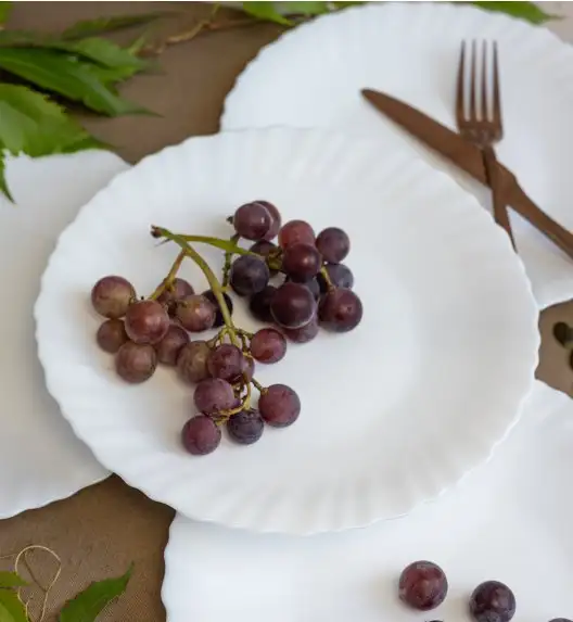 LUMINARC FESTON Talerz płytki 23 cm komplet 18 sztuk biały / szkło hartowane