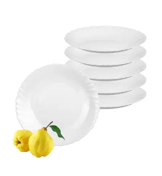 LUMINARC FESTON Talerz głęboki 23 cm komplet 6 sztuk biały / szkło hartowane