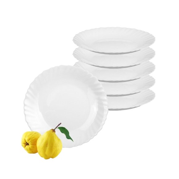 LUMINARC FESTON Talerz głęboki 23 cm komplet 6 sztuk biały / szkło hartowane
