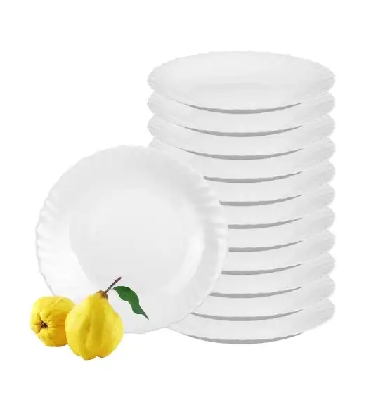 LUMINARC FESTON Talerz głęboki 23 cm komplet 12 sztuk biały / szkło hartowane