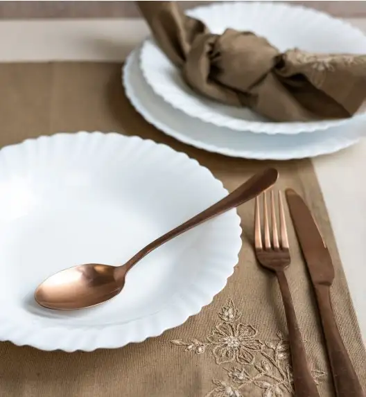 LUMINARC FESTON Talerz głęboki 23 cm komplet 12 sztuk biały / szkło hartowane