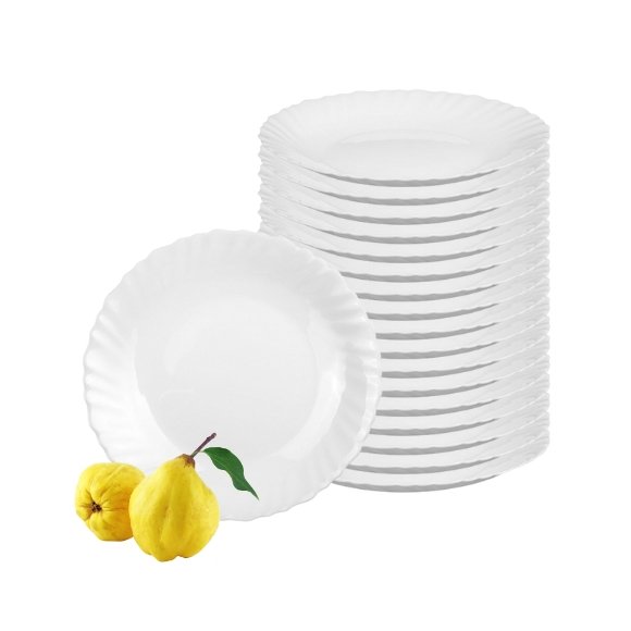 LUMINARC FESTON Talerz głęboki 23 cm komplet 18 sztuk biały / szkło hartowane