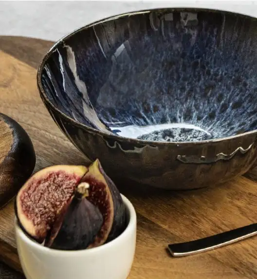 LUBIANA STONEWARE CERAMIKA / COSMOS / Salaterka 17 cm x 12 SZT. / odcień niebieskiego