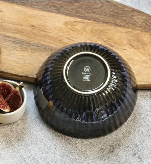 LUBIANA STONEWARE CERAMIKA / COSMOS / Salaterka 17 cm x 12 SZT. / odcień niebieskiego