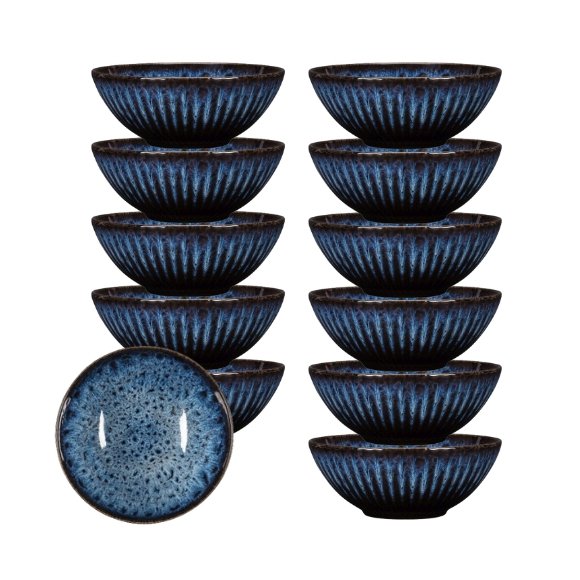 LUBIANA STONEWARE CERAMIKA / COSMOS / Salaterka 17 cm x 12 SZT. / odcień niebieskiego