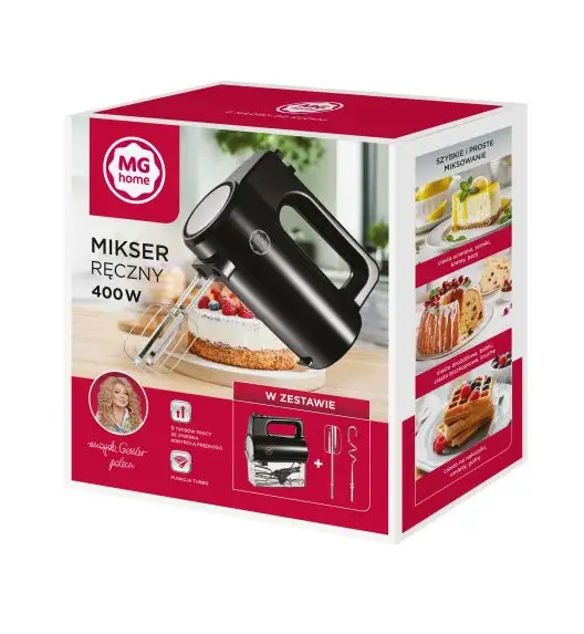 MG HOME Mikser ręczny z pojemnikiem 400W / czarny