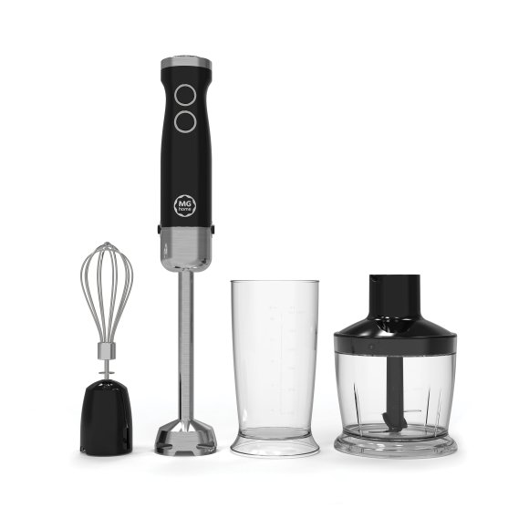 MG HOME Blender ręczny 800W / SET 3w1 / czarny / MIKSUJ / SIEKAJ / UBIJAJ / PRZECIERAJ