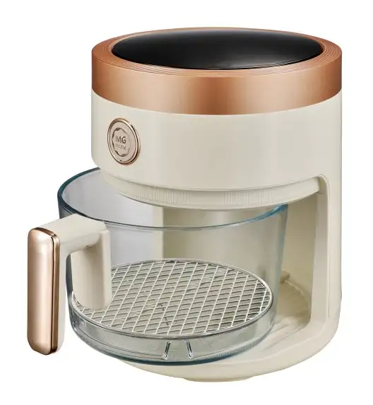 MG HOME Frytownica beztłuszczowa 4 l / ze szklaną misą / 1400W / kremowa