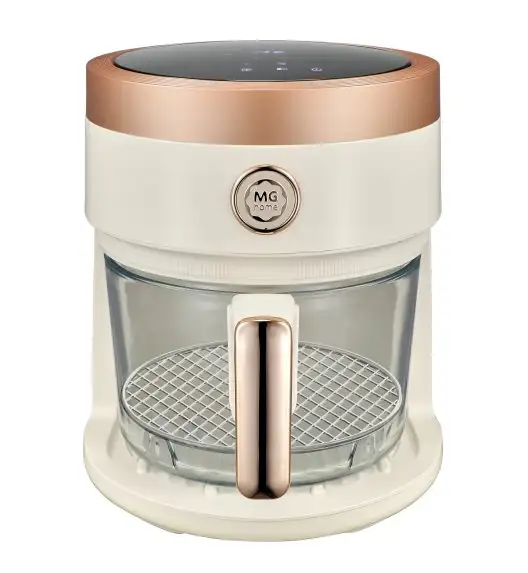 MG HOME Frytownica beztłuszczowa 4 l / ze szklaną misą / 1400W / kremowa