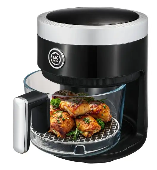 MG HOME Frytownica beztłuszczowa 4 l / ze szklaną misą / 1400W / czarna