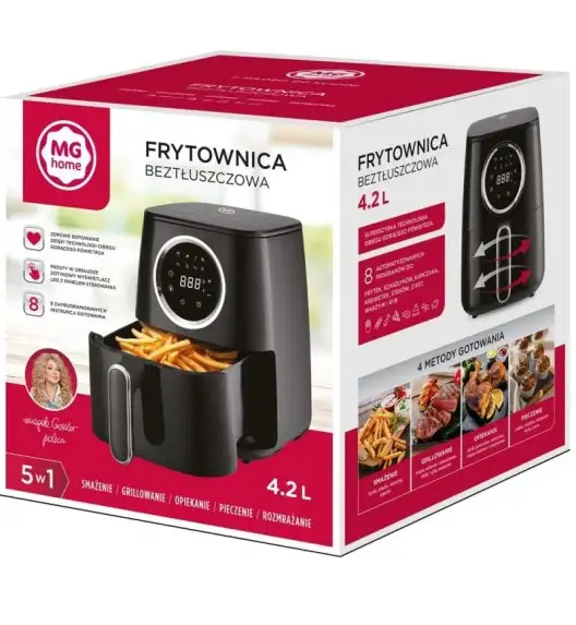 MG HOME Frytownica beztłuszczowa 4,2 l / elektroniczna / 1400W / czarna