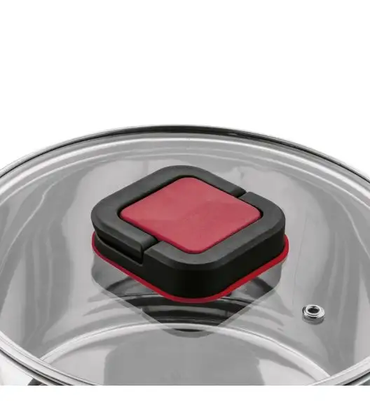 TADAR EVOCOOK Komplet 3 garnków z pokrywkami / składane uchwyty / stal nierdzewna 