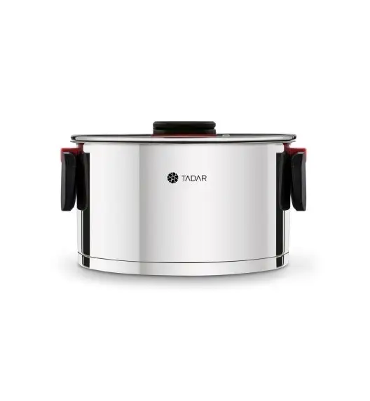 TADAR EVOCOOK Komplet 3 garnków z pokrywkami / składane uchwyty / stal nierdzewna 