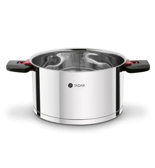 TADAR EVOCOOK Komplet 3 garnków z pokrywkami / składane uchwyty / stal nierdzewna 