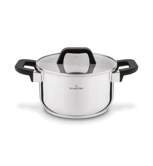 STARKE PRO SFERA Komplet 3 garnków z pokrywkami / stal nierdzewna 