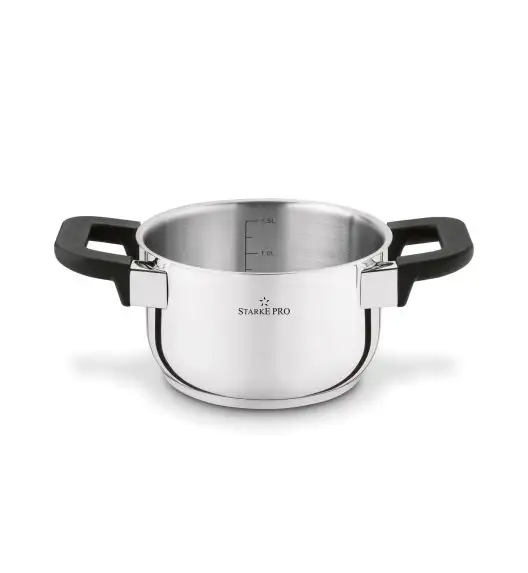 STARKE PRO SFERA Komplet 3 garnków z pokrywkami / stal nierdzewna 