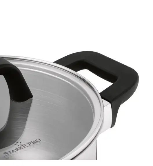 STARKE PRO SFERA Komplet 3 garnków z pokrywkami / stal nierdzewna 