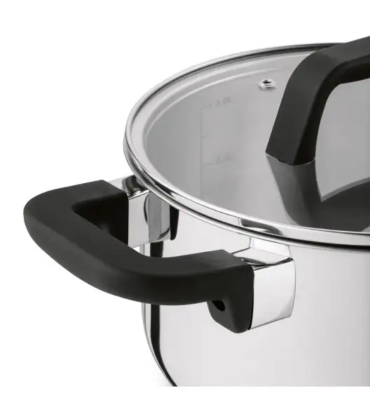 STARKE PRO SFERA Komplet 3 garnków z pokrywkami / stal nierdzewna 