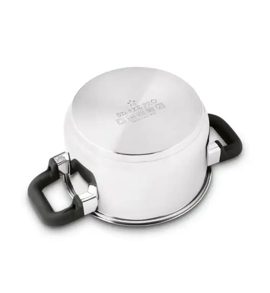 STARKE PRO SFERA Komplet 3 garnków z pokrywkami / stal nierdzewna 