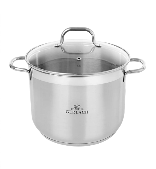 GERLACH SENDO Komplet Garnki z pokrywkami 11 el + garnek 10 l Gerlach Ambiente