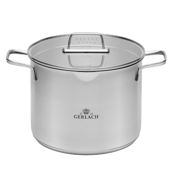 GERLACH AMBIENTE PLUS Komplet Garnki z pokrywkami 10 el + Garnek 7 l Gerlach Ambiente / stal nierdzewna 18/10