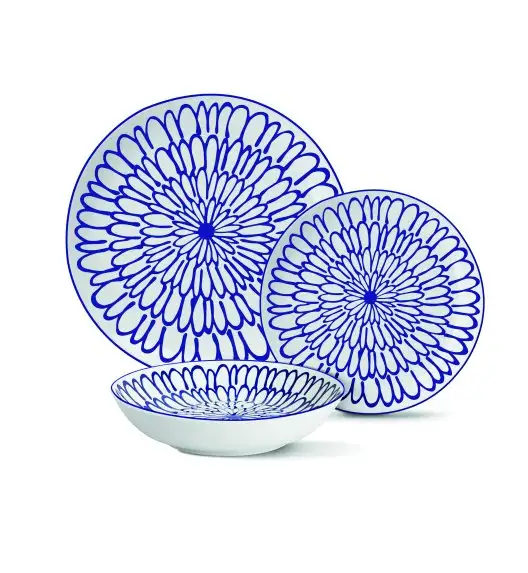 MG HOME | ZESTAW SERWIS OBIADOWY Z PORCELANY FIORI 18 EL 6 OS