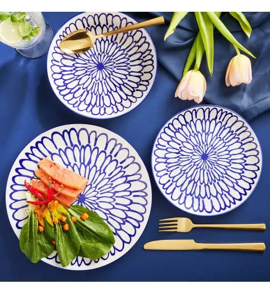 MG HOME | ZESTAW SERWIS OBIADOWY Z PORCELANY FIORI 18 EL 6 OS