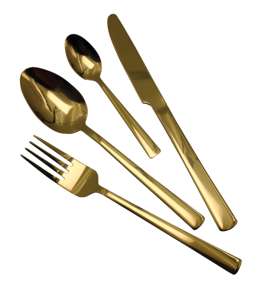 MG HOME | ARYA GOLD ZESTAW SZTUĆCE 24 EL 6 OS ZŁOTE STAL NIERDZEWNA