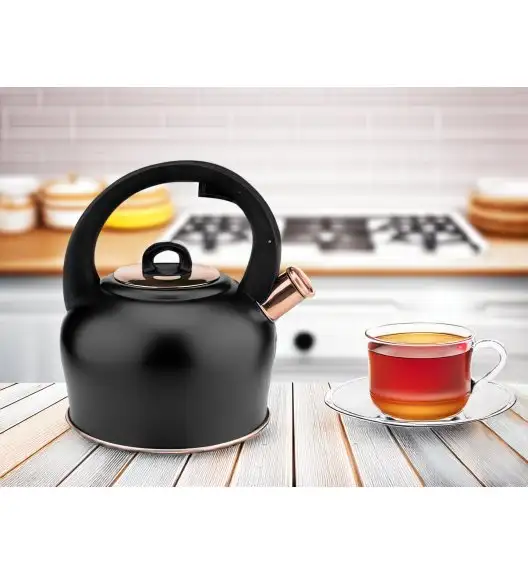 MG HOME | ROSE GOLD Czajnik tradycyjny z gwizdkiem 3 l / stal nierdzewna