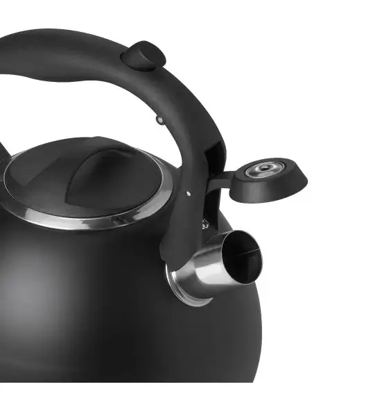 MG HOME | BLACK Czajnik tradycyjny z gwizdkiem 3 l / stal nierdzewna